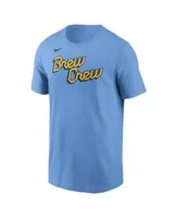 Women's Nike Powder Blue Milwaukee Brewers City Connect Wordmark T-Shirt