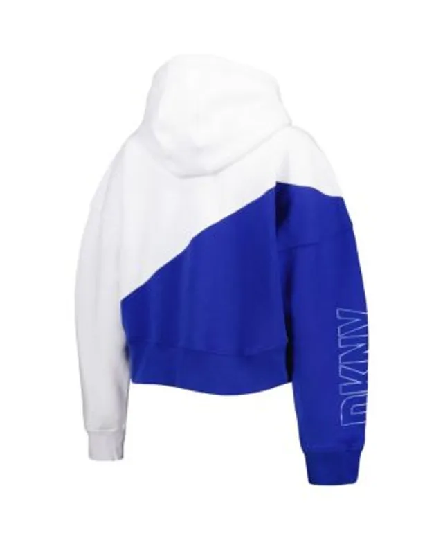 DKNY Women's White, Royal New York Giants Bobbi Color Blocked Pullover  Hoodie