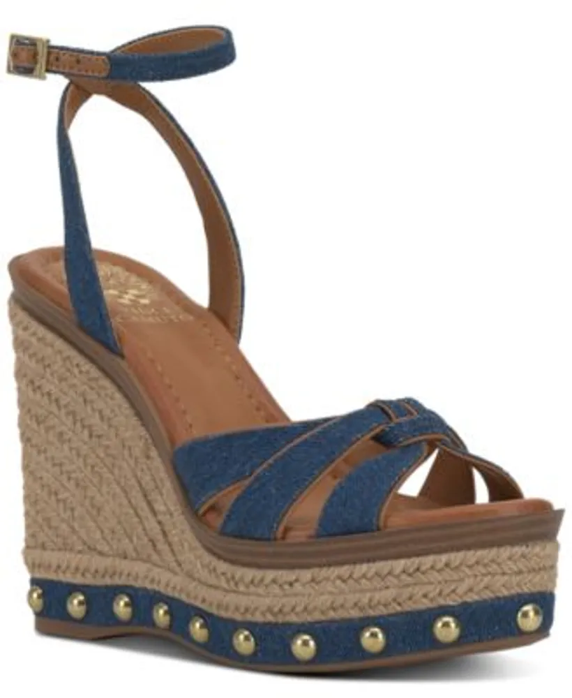 Vince Camuto Fettana Ankle-Strap Espadrille Platform Wedge Sandals