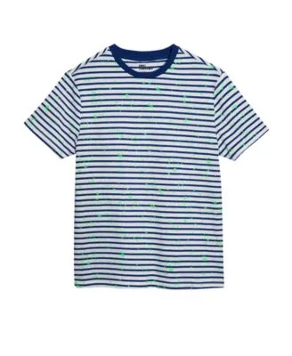 Big Boys Short Sleeve Striped Graphic T-shirt, Created For Macy's