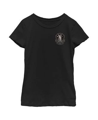 Girl's Wednesday Small Nevermore Crest Child T-Shirt