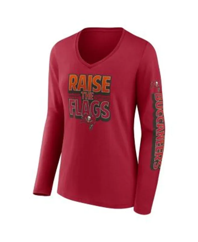 Fanatics Women's Branded Red Tampa Bay Buccaneers Hometown Sweep Long Sleeve  V-Neck T-shirt