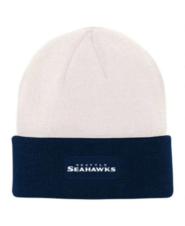 Men's New Era Neon Green/College Navy Seattle Seahawks 2022 Sideline Cuffed  Pom Knit Hat