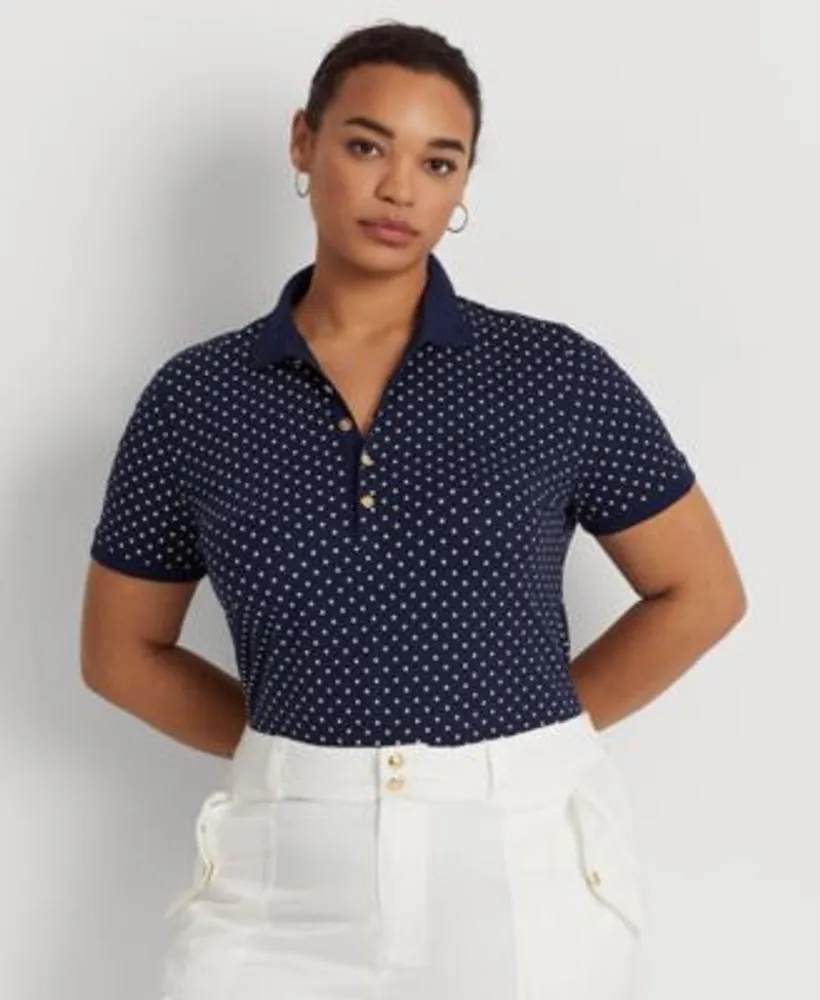 Lauren Ralph Lauren Plus Size Short Sleeve Polo Top | Hawthorn Mall