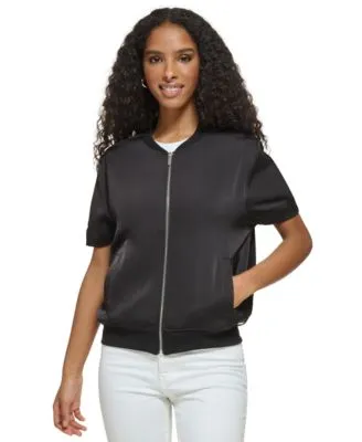 Lauren Ralph Lauren Women's Satin Bomber Jacket - Macy's