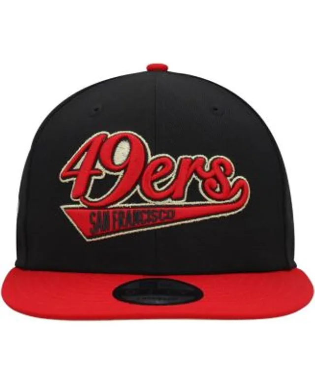 Men's San Francisco 49ers New Era Black/Scarlet Tailsweep 9FIFTY Snapback  Hat