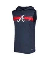 Men's Navy Cleveland Guardians Jersey Muscle Sleeveless Pullover Hoodie