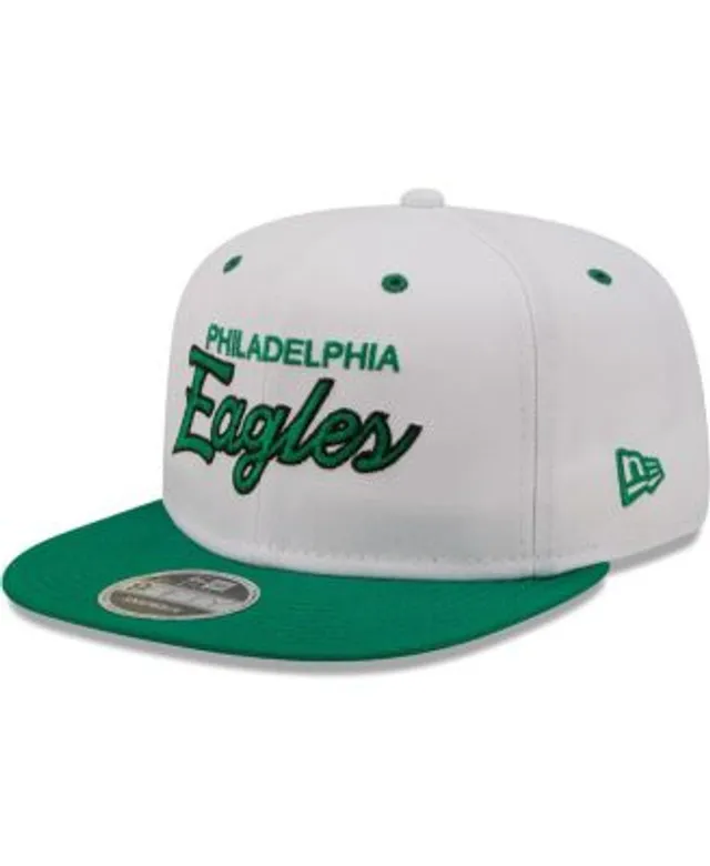 Men's New Era White/Black Philadelphia Eagles Retro 9FIFTY Snapback Hat