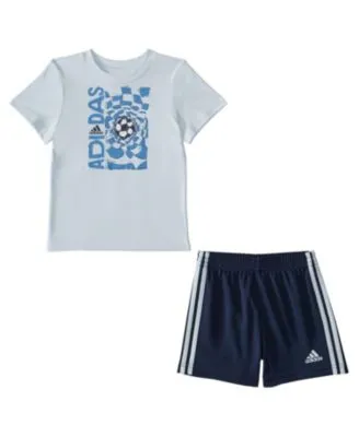 Baby Boys Cotton Soccer Graphic T Shirt and Shorts, 2 Piece Set