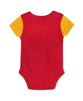 Newborn & Infant Royal/Red New York Giants Little Champ Three-Piece  Bodysuit Bib & Booties