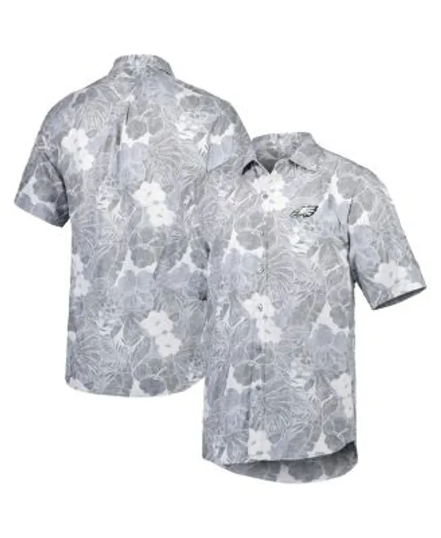 Men's Gray Las Vegas Raiders Coconut Point Frondly Fan Camp IslandZone  Button-Up Shirt