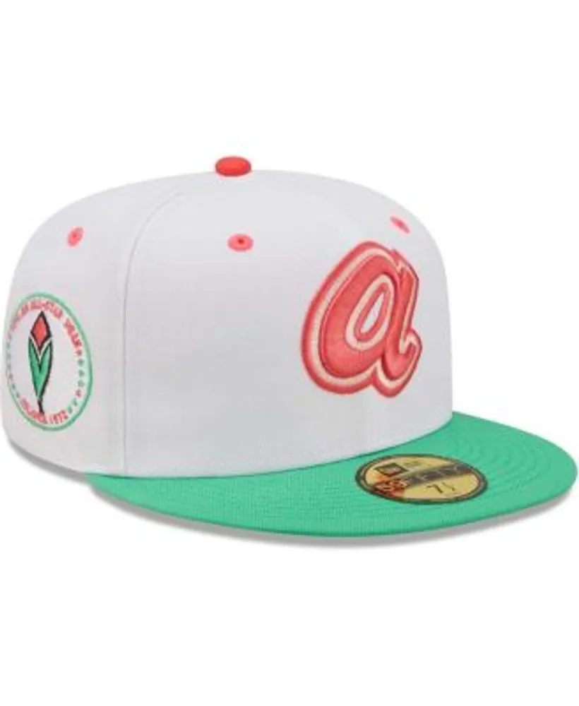 New Era Men's White, Green Atlanta Braves 1972 MLB All-Star Game Watermelon  Lolli 59FIFTY Fitted Hat