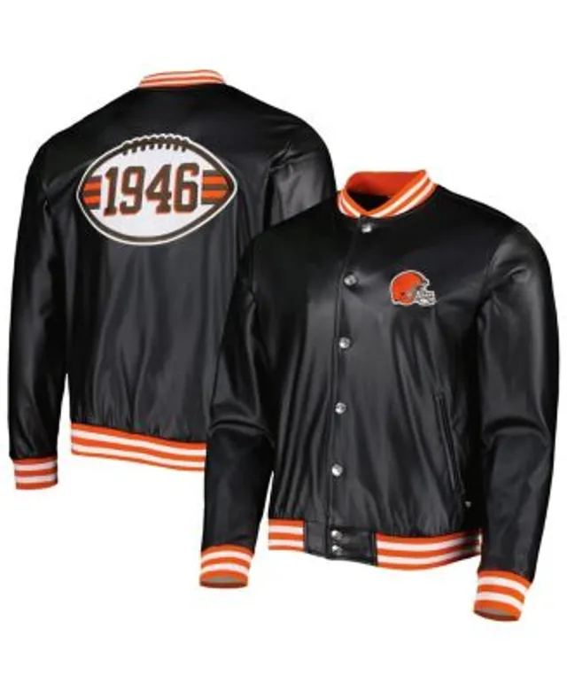 Cleveland Browns Starter The Reliever Raglan Full-Snap Jacket - Brown