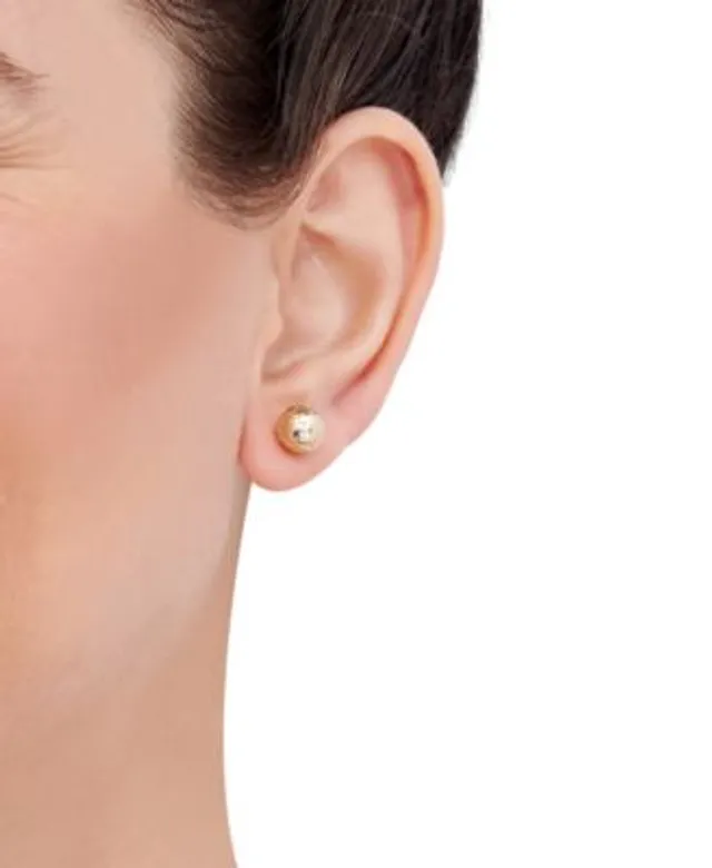 Flat Disc Stud Earrings in 14K Gold (13mm) - Gold