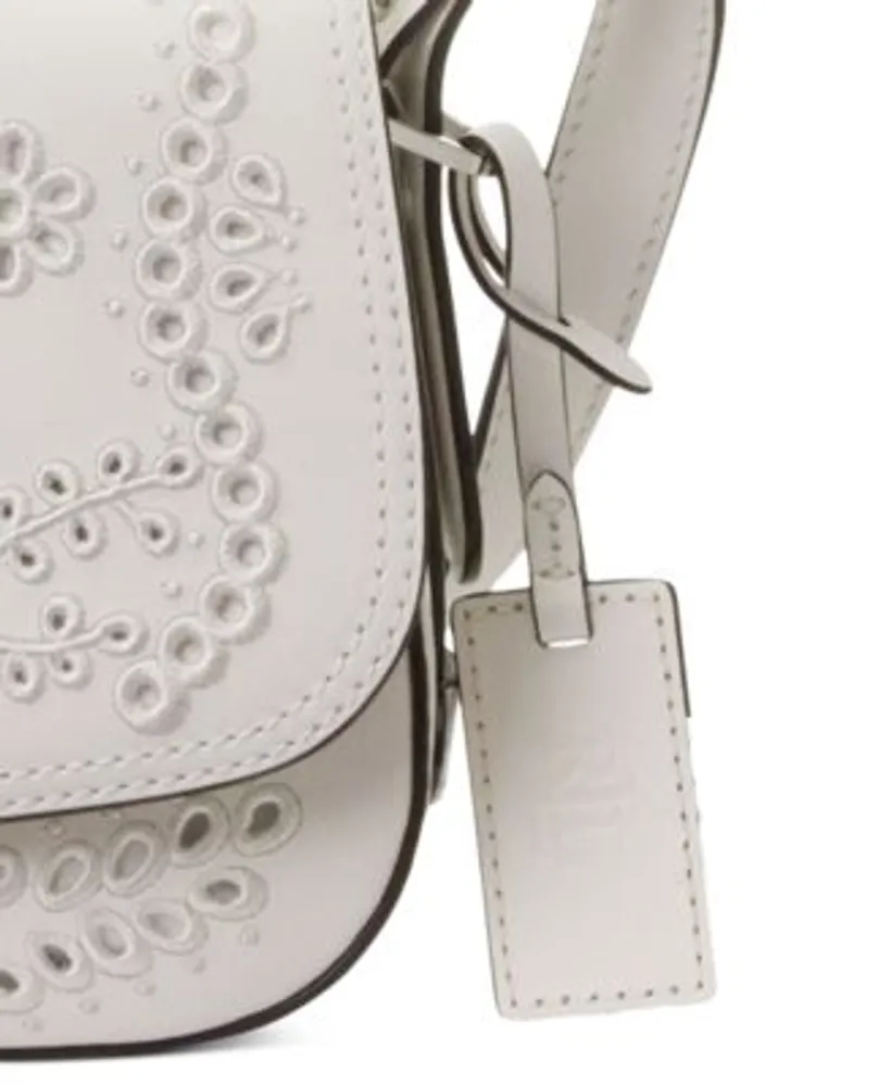 Lauren Ralph Lauren Tayler Leather Eyelet Small Crossbody Bag - Macy's