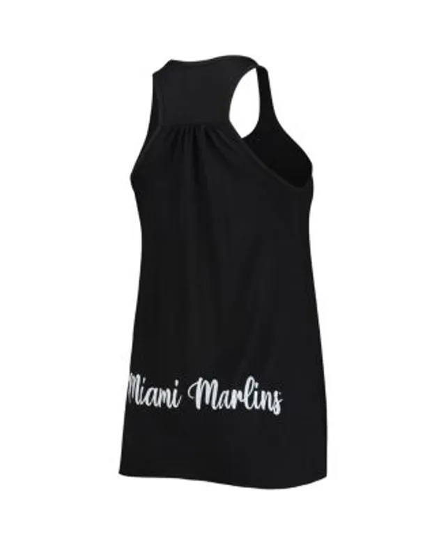 Soft As A Grape Women's Black Miami Marlins Front & Back Tank Top