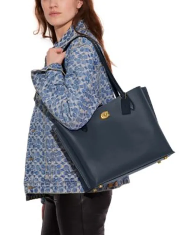 COACH Polished Pebble Field Tote 22 with Removable Web Strap - Macy's