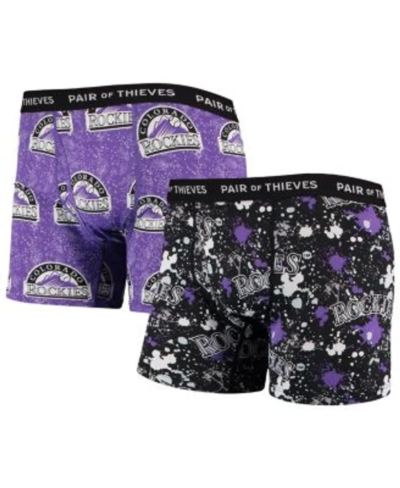 Pair of Thieves Men's Black and Purple Colorado Rockies Super Fit 2-Pack  Boxer Briefs Set