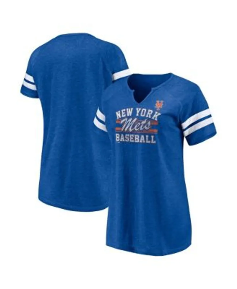 Los Angeles Dodgers Fanatics Branded Women's Quick Out Tri-Blend Raglan  Notch Neck T-Shirt - Heather Royal