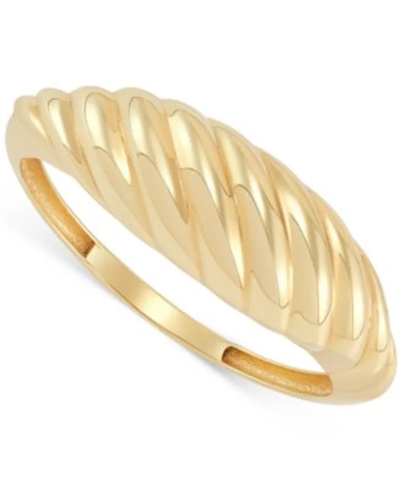 Women's Gold Croissant Detail 5 Pack Ring Set