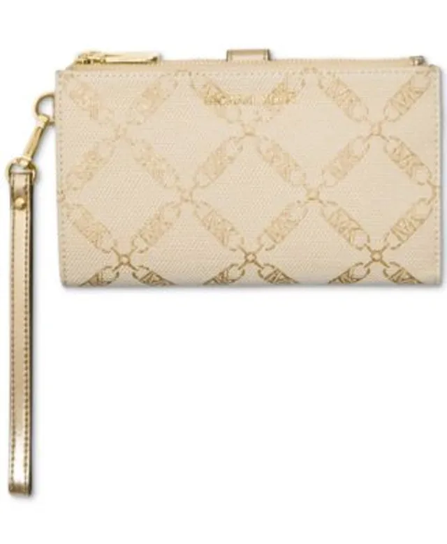 COACH Signature Coated Canvas with Heart Print Wristlet - Macy's