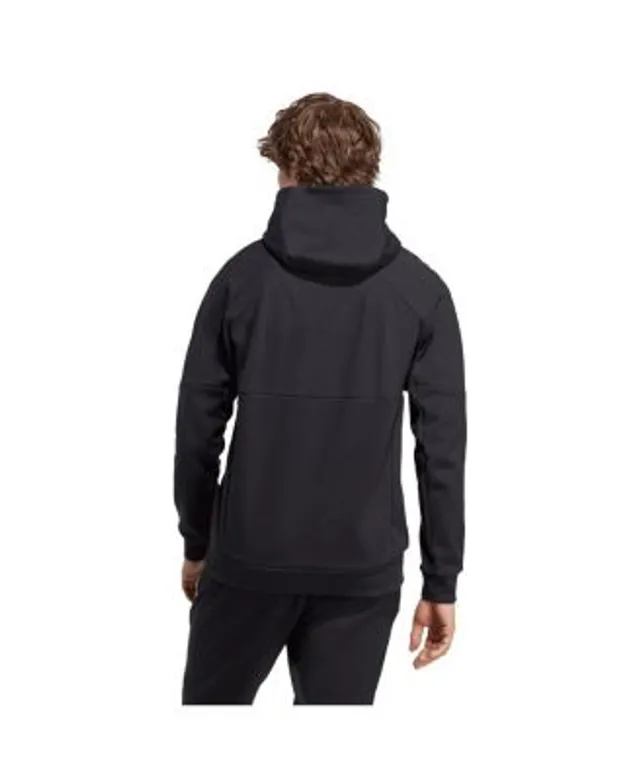 LAFC adidas All-Weather Raglan Hoodie Full-Zip Jacket - Charcoal