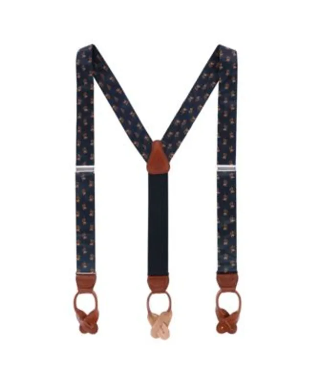 Trafalgar Luxe Diamond Elastic Button End Suspenders - Black