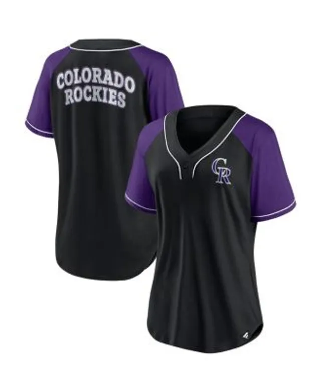 Fanatics Branded Women's Black Colorado Rockies Victory Script V-Neck T-Shirt - Black