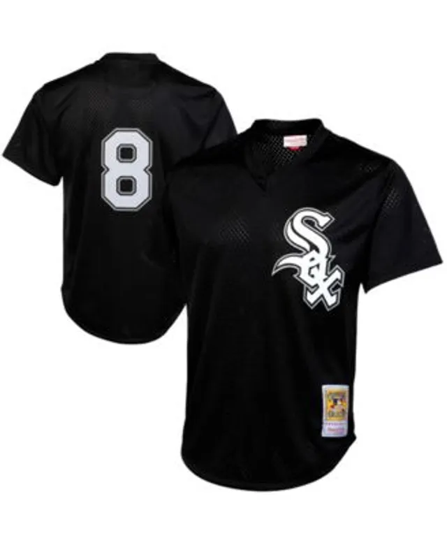 Men's Mitchell & Ness Carlton Fisk White Chicago White Sox Cooperstown Mesh Batting Practice Jersey