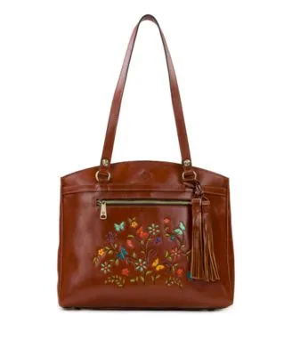 Poppy Plaid Leather Tote
