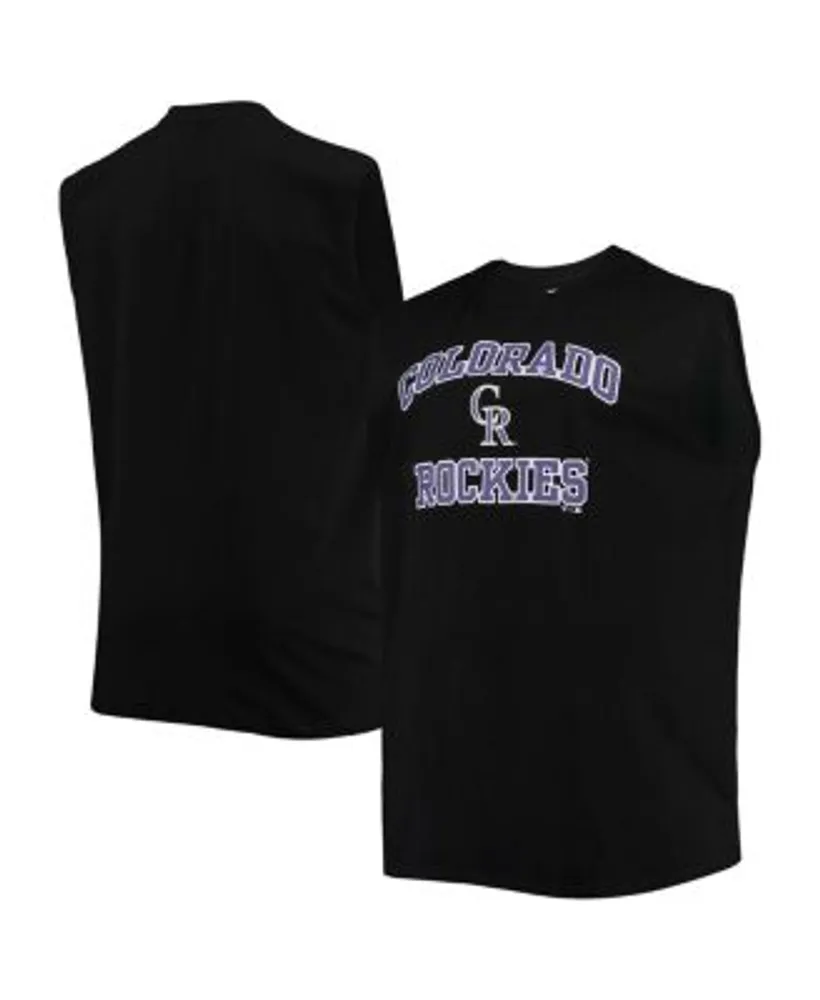 Profile Men's Black Colorado Rockies Big and Tall Jersey Muscle Tank Top