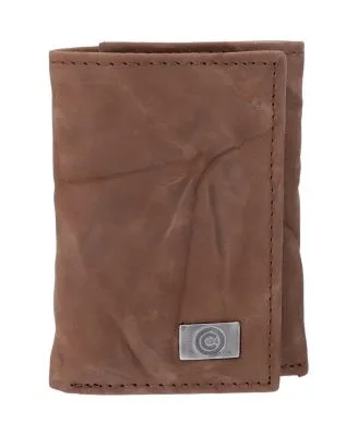 Men's Chicago Cubs Leather Trifold Wallet with Concho