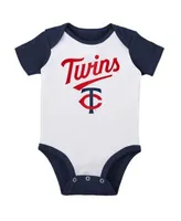 Outerstuff Infant Boys and Girls Navy and Heather Gray Atlanta Braves  Little Fan Two-Pack Bodysuit Set