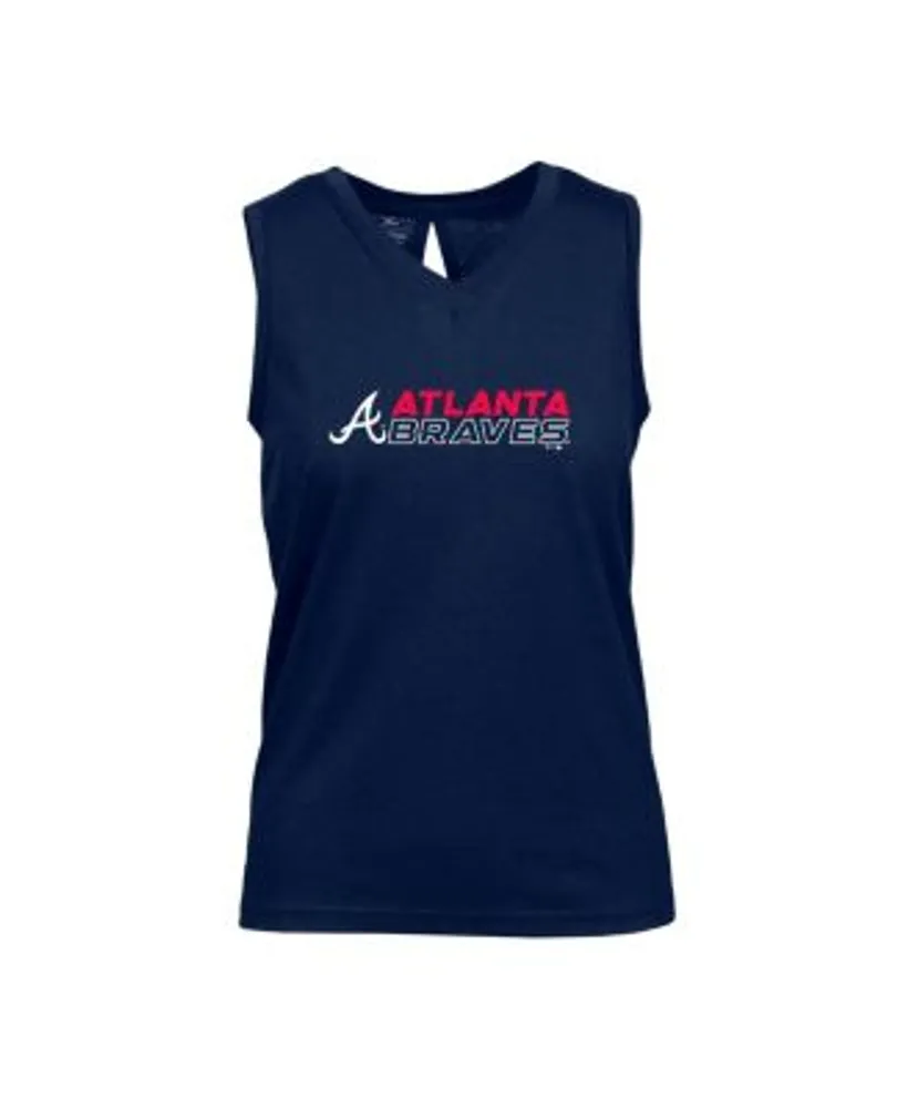 Women's Touch Navy Atlanta Braves Money Ball Tie-Dye Tank Top Size: Medium