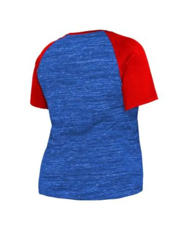 New Era Women's Royal Chicago Cubs Plus Space Dye Raglan V-Neck T-shirt