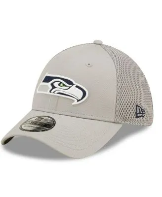 Men's New Era White Seattle Seahawks Throwback Logo Iced II 39THIRTY Flex  Hat