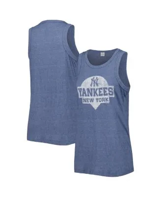 Women's Majestic Threads Navy New York Yankees Team Baseball Three-Quarter  Raglan Sleeve Tri-Blend T