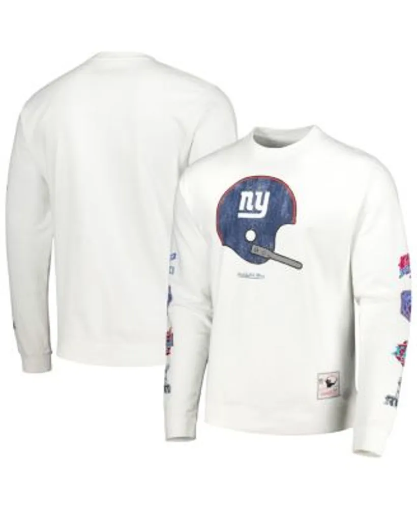 Mitchell & Ness Men's White New York Giants VIP Rings Crew Sweatshirt