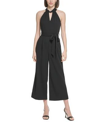 Petite Cropped Halter Jumpsuit