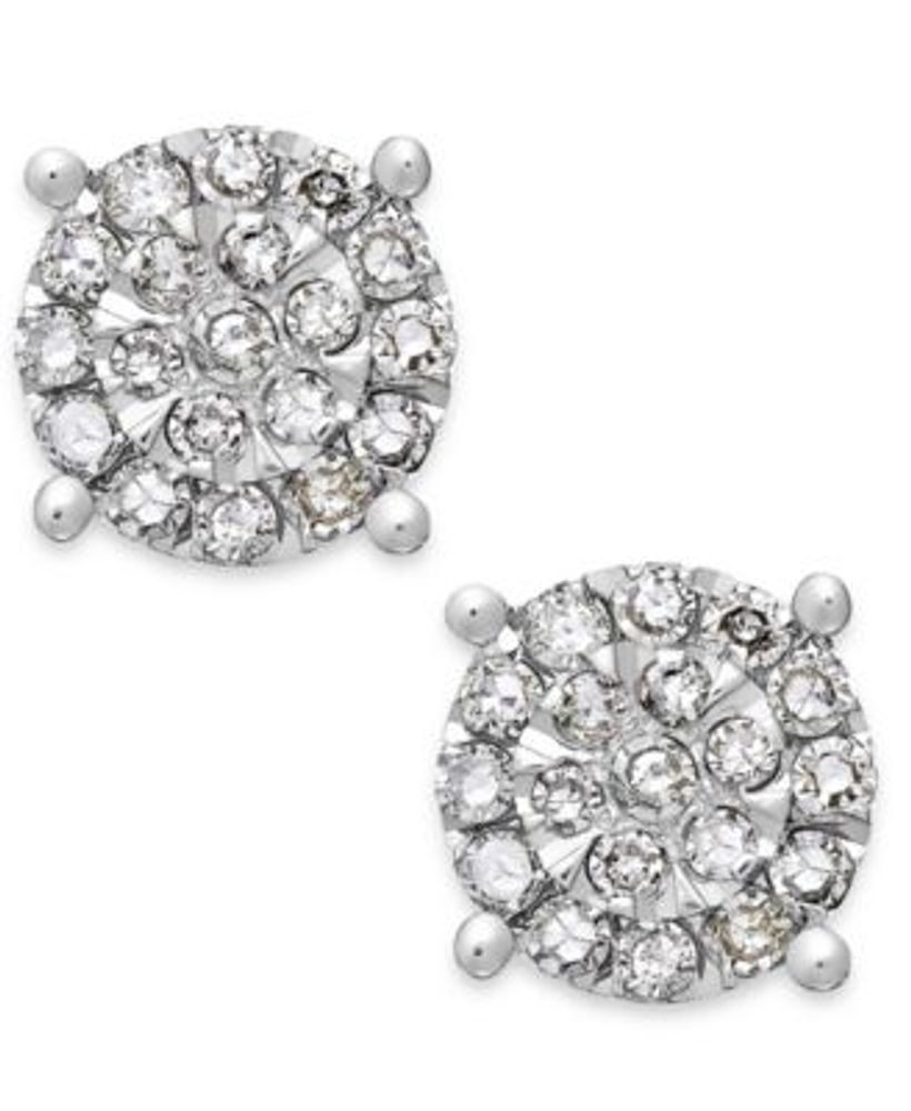 Macy's Diamond Stud Earrings (1/10 ct. t.w.) in Sterling Silver - Macy's