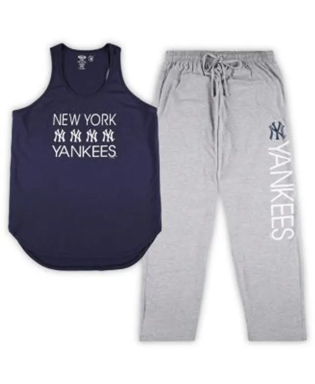 Concepts Sport Women's Navy, Heather Gray New York Yankees Plus Meter Tank  Top and Pants Sleep Set