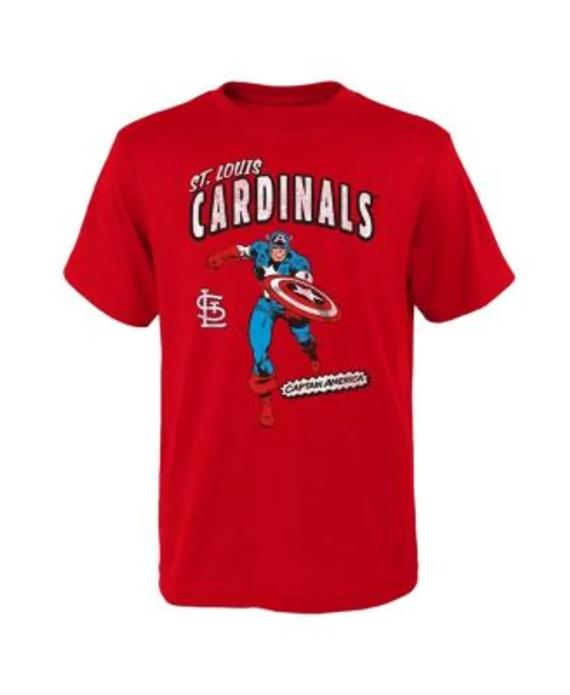 Youth Red St. Louis Cardinals Team Captain America Marvel T-Shirt