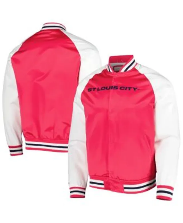 Men's Mitchell & Ness Navy/Red St. Louis Cardinals Big Tall Coaches Satin Full-Snap Jacket