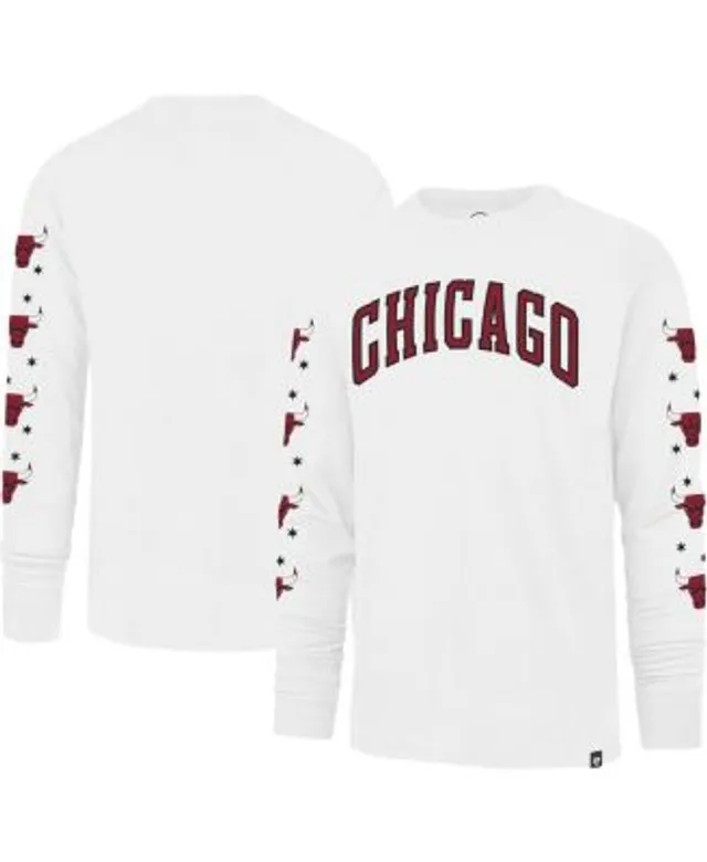 47 Brand Men's White Chicago Bulls City Edition Downtown Franklin Long  Sleeve T-shirt