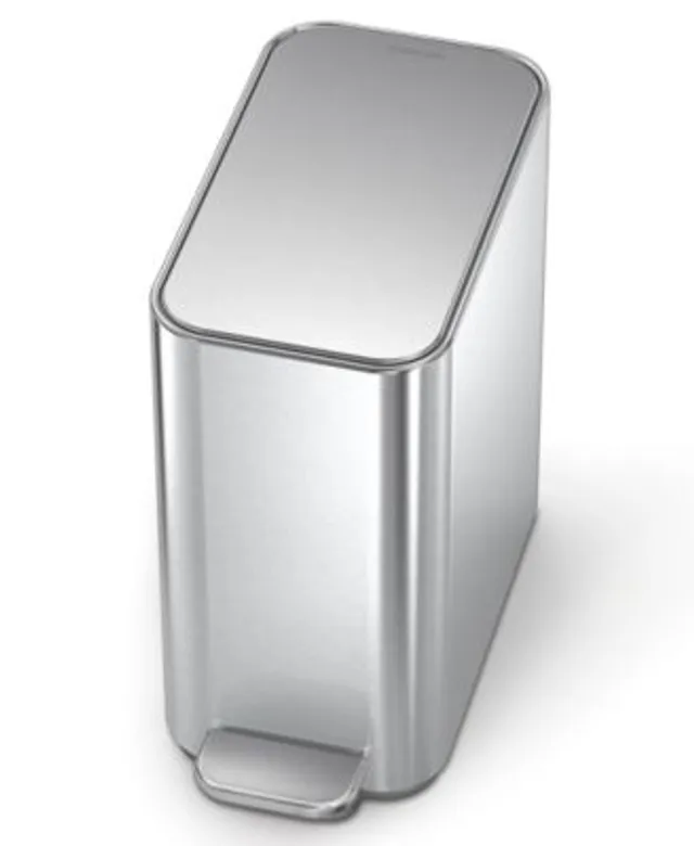 simplehuman Stainless Steel 14.5 gal. Rectangular Trash Can with Liner  Pocket