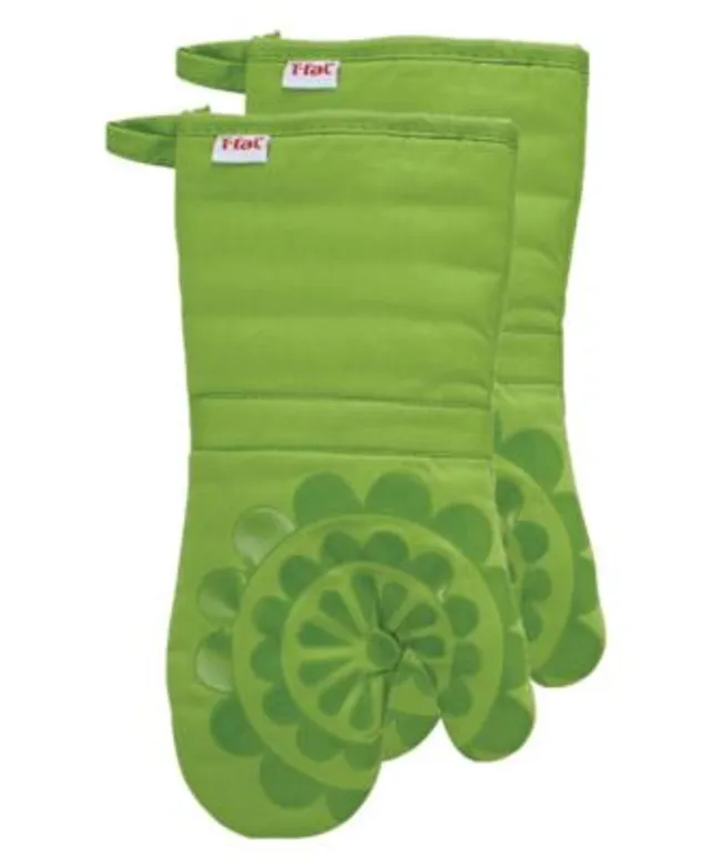 Ribbed Silicone Cotton Twill Oven Mitt, Set of 2