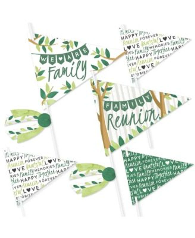 Big Dot of Happiness Family Tree Reunion Family Gathering Party Props  Pennant Flag Centerpieces 20 Ct | Hawthorn Mall
