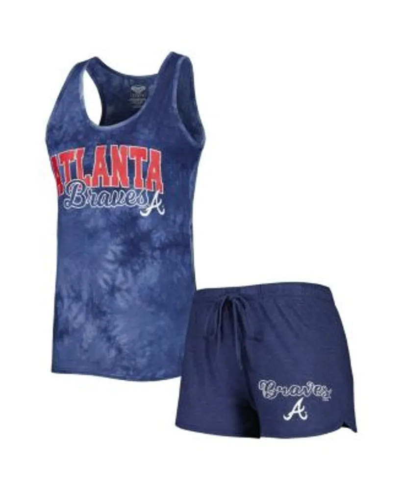 Women's Concepts Sport White/Navy Atlanta Braves Flagship Long