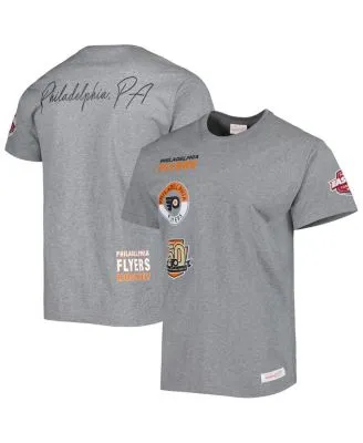 Fanatics Women's Branded Heathered Charcoal, White Philadelphia Flyers Full  Shield 3/4-Sleeve Tri-Blend Raglan Scoop Neck T-shirt