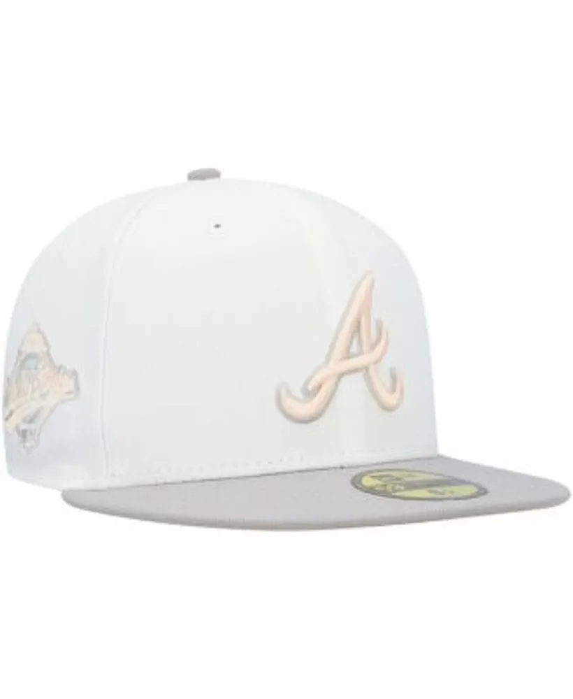 New Era Men's Atlanta Braves White on 59FIFTY Fitted Hat